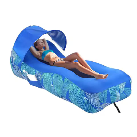 Fauteuil Gonflable Multifonction : Lit de Plage, Hamac & Chaise Camping avec Pare-Soleil