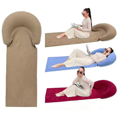 Tapis de plage gonflable avec oreiller intégré - Confortable et portable pour camping et randonnée