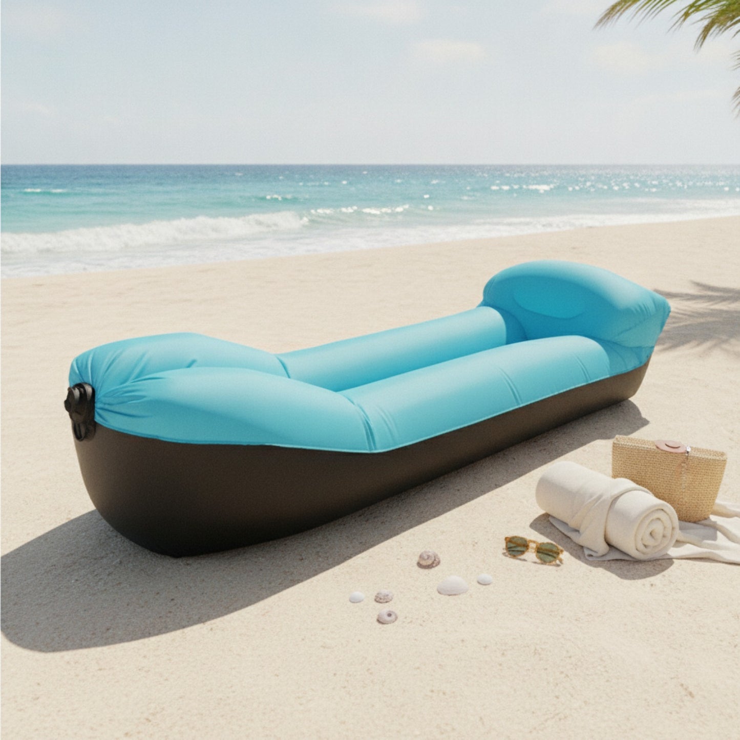 Canapé-lit Gonflable Confortable 240x70cm - Idéal Plage & Camping