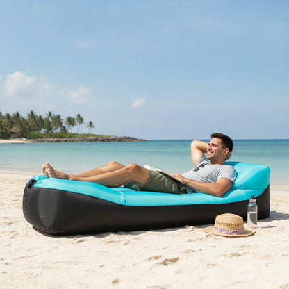 Canapé-lit Gonflable Confortable 240x70cm - Idéal Plage & Camping