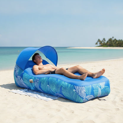 Fauteuil Gonflable Multifonction : Lit de Plage, Hamac & Chaise Camping avec Pare-Soleil