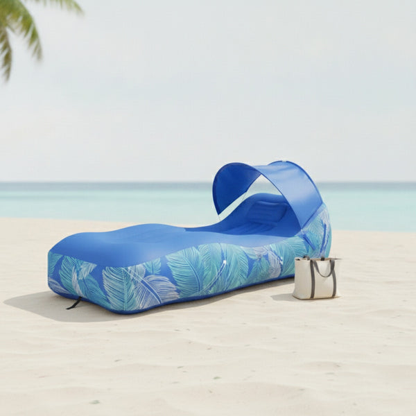 Fauteuil Gonflable Multifonction : Lit de Plage, Hamac & Chaise Camping avec Pare-Soleil